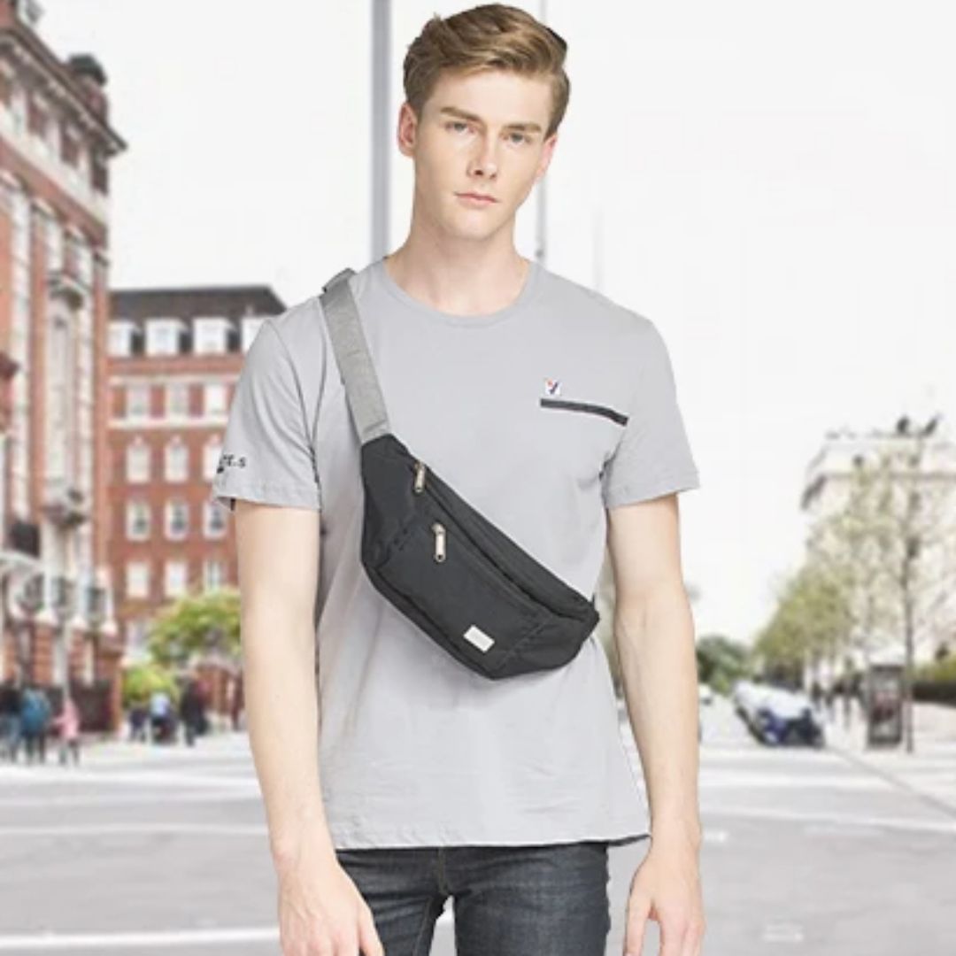 Sacoche banane homme imperméable avec poches