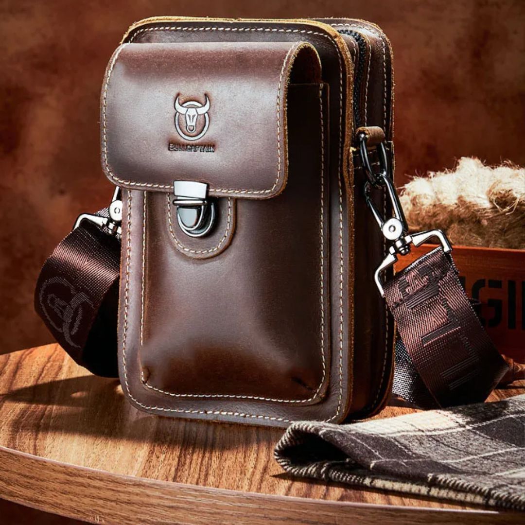 Sacoche bandoulière homme de style vintage en cuir