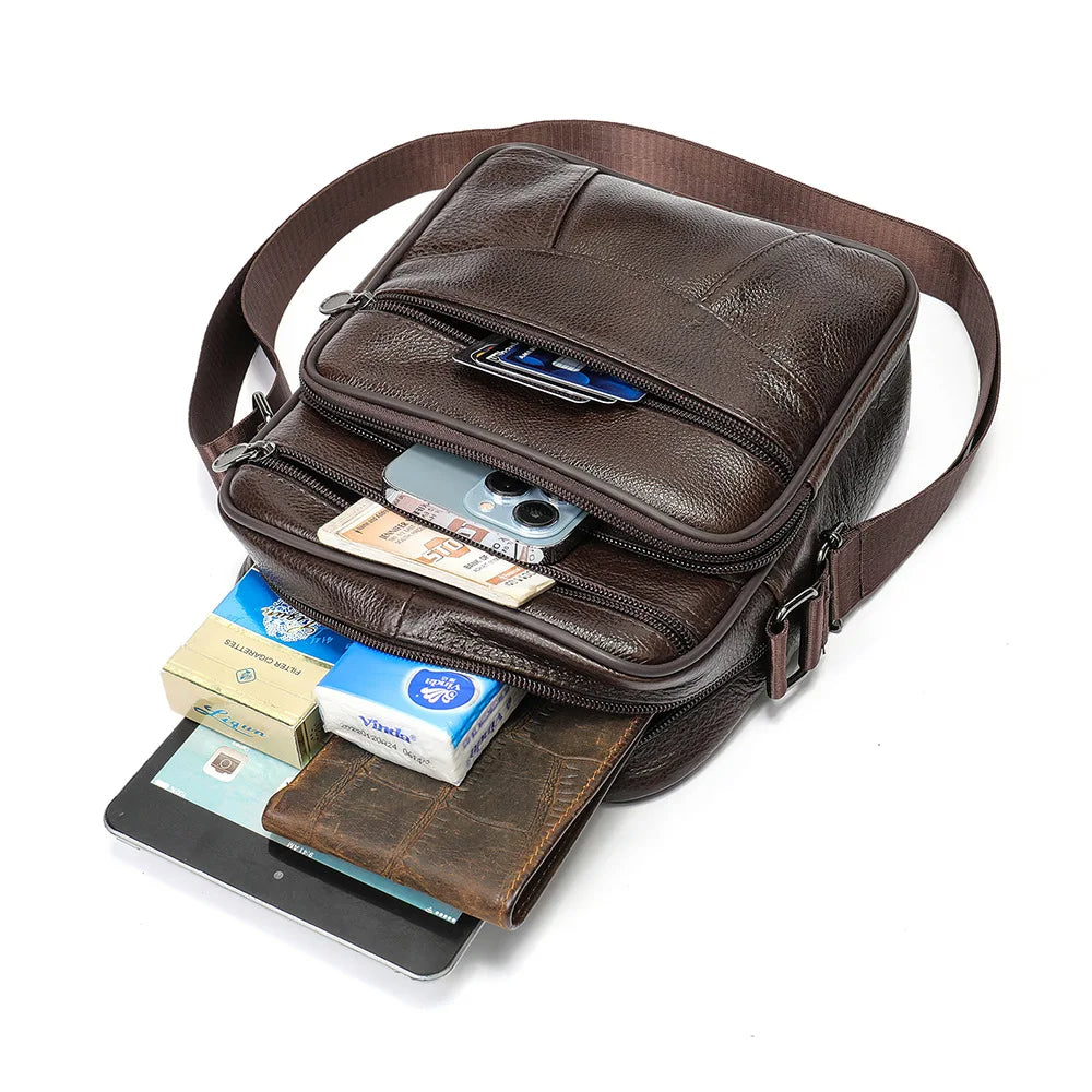 Sacoche bandoulière homme versatile en cuir