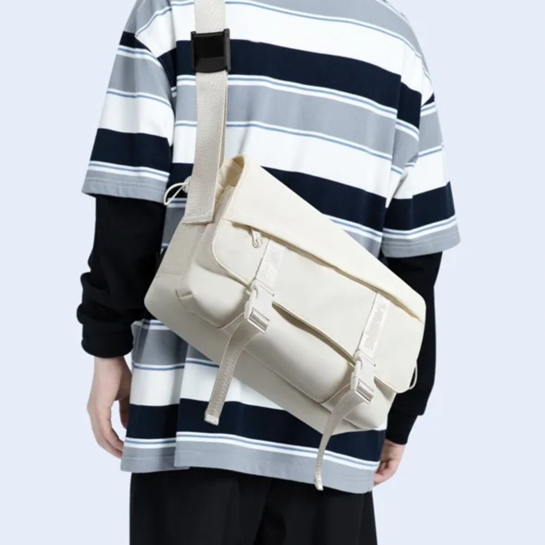 Sacoche blanche versatile en tissu oxford