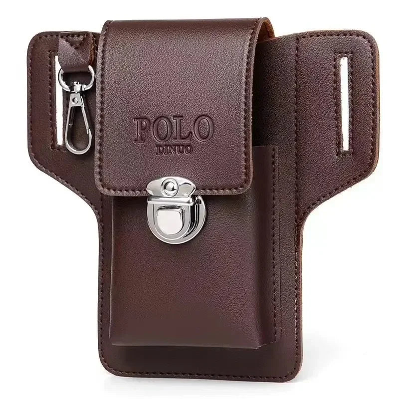 Sacoche ceinture homme de style vintage sur fond blanc