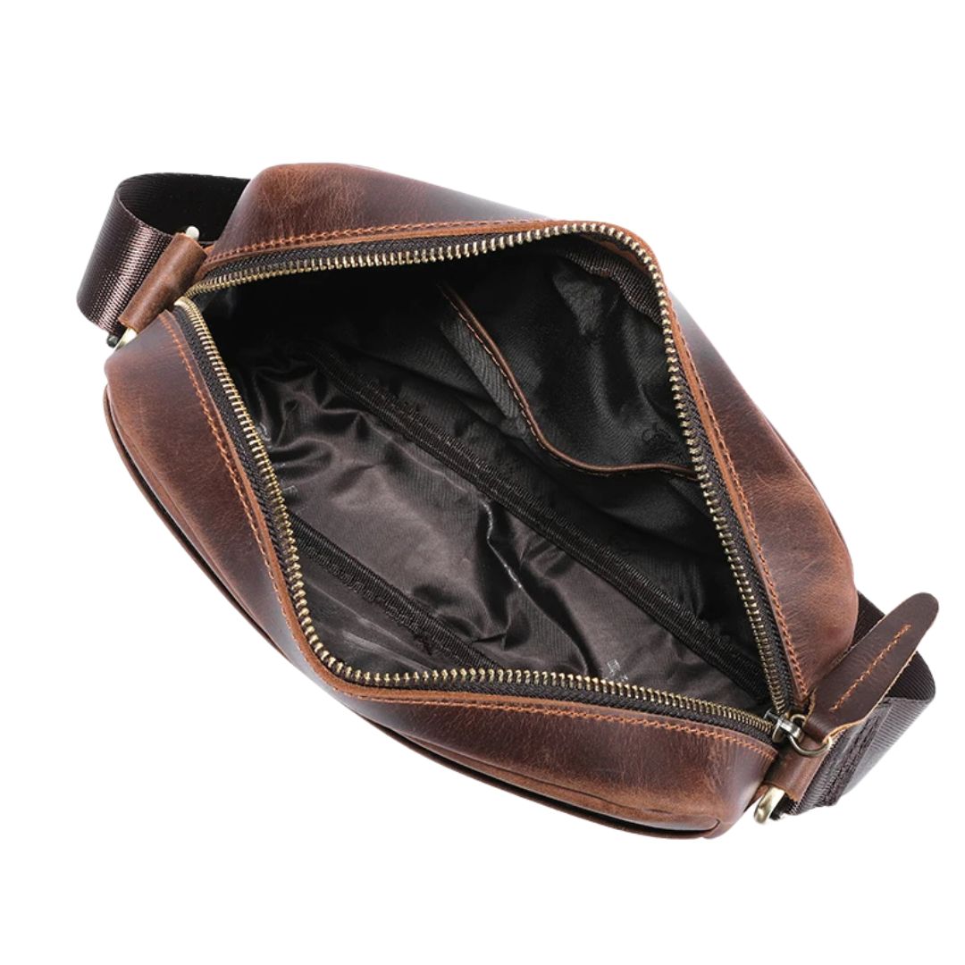 Sacoche homme cuir de grande capacité avec bandoulière
