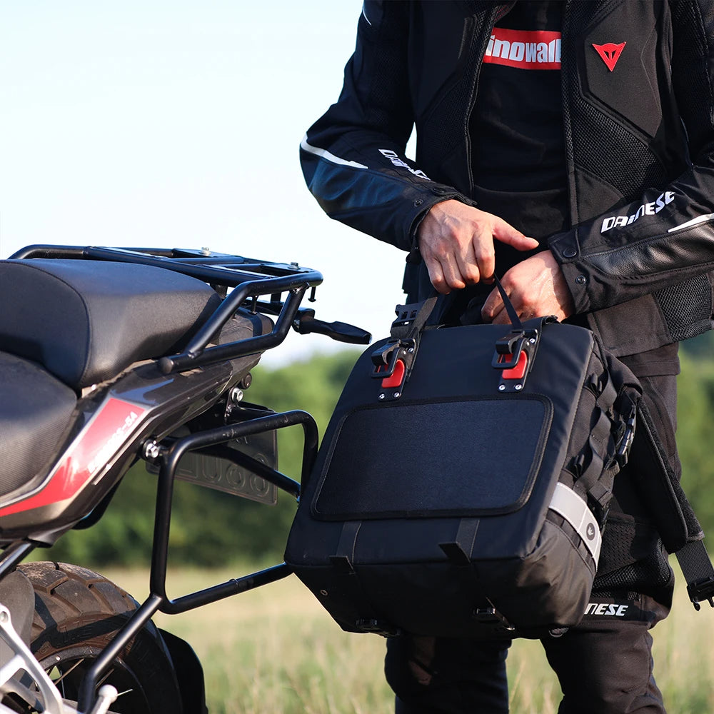 Sacoche moto latérale de grande capacité