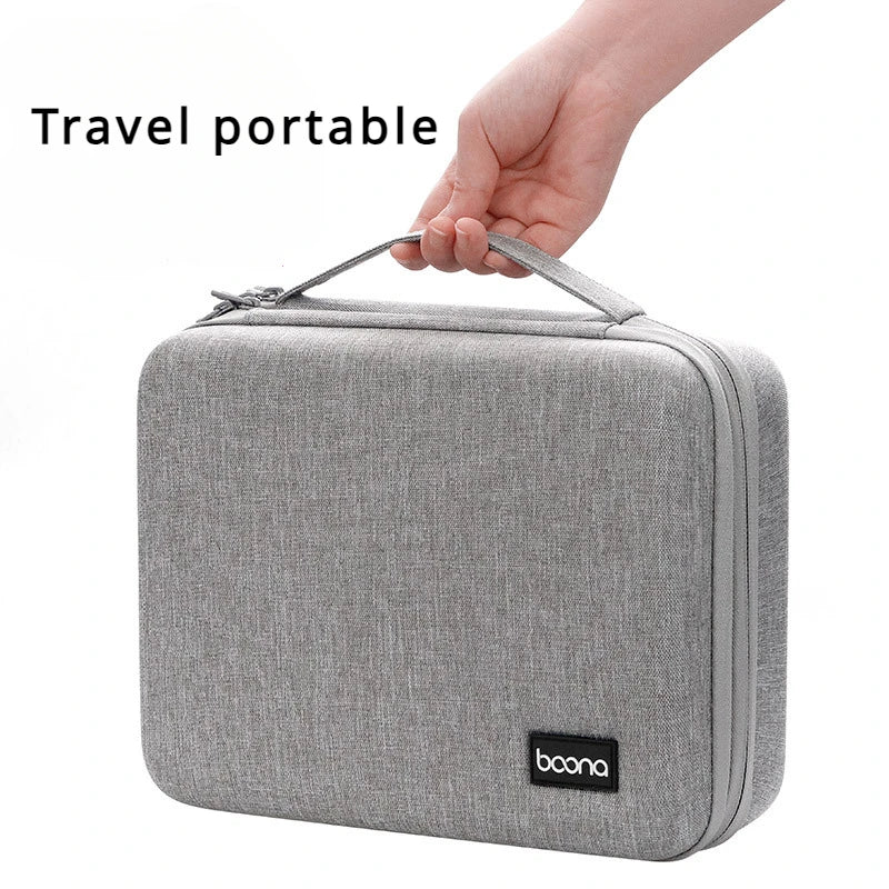 Sacoche multimédia double étage Hard Case Large Capacity Digital Storage Bag Travel Power Bank Data Cable Organizer Bag Mobile Phone Charger Protective Case