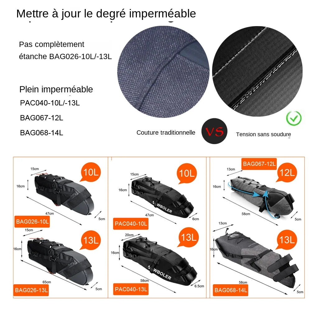 Sacoche de selle VTT imperméable 13 L