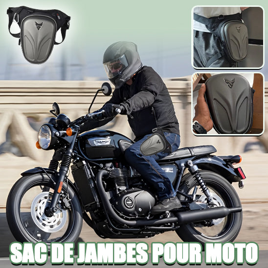Sacoche de jambe pour moto en fibre à coque rigide
