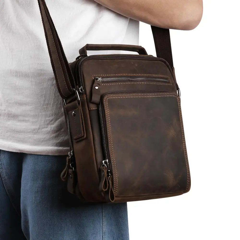 Sacoche bandoulière cuir homme au design vintage