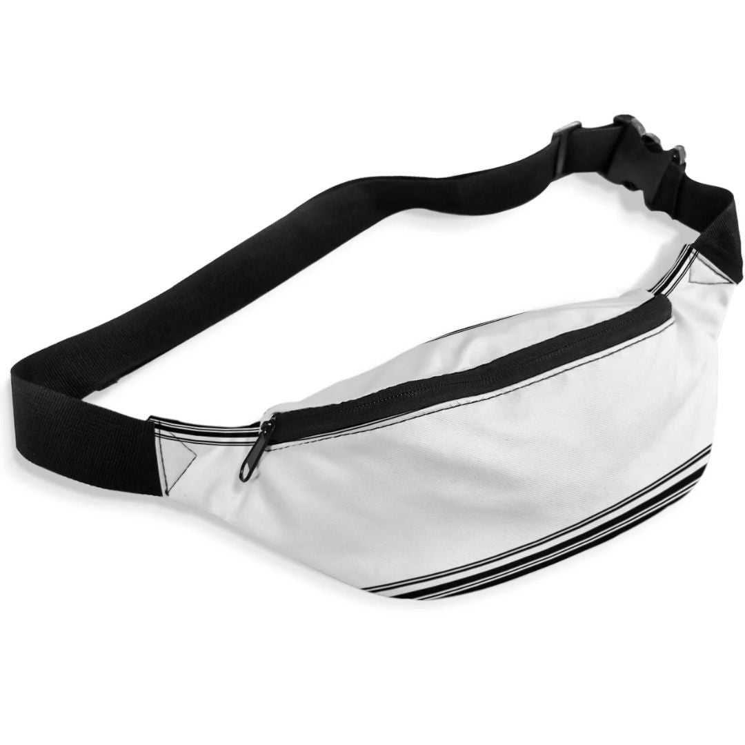 Sacoche blanche style banane moderne sur fond blanc
