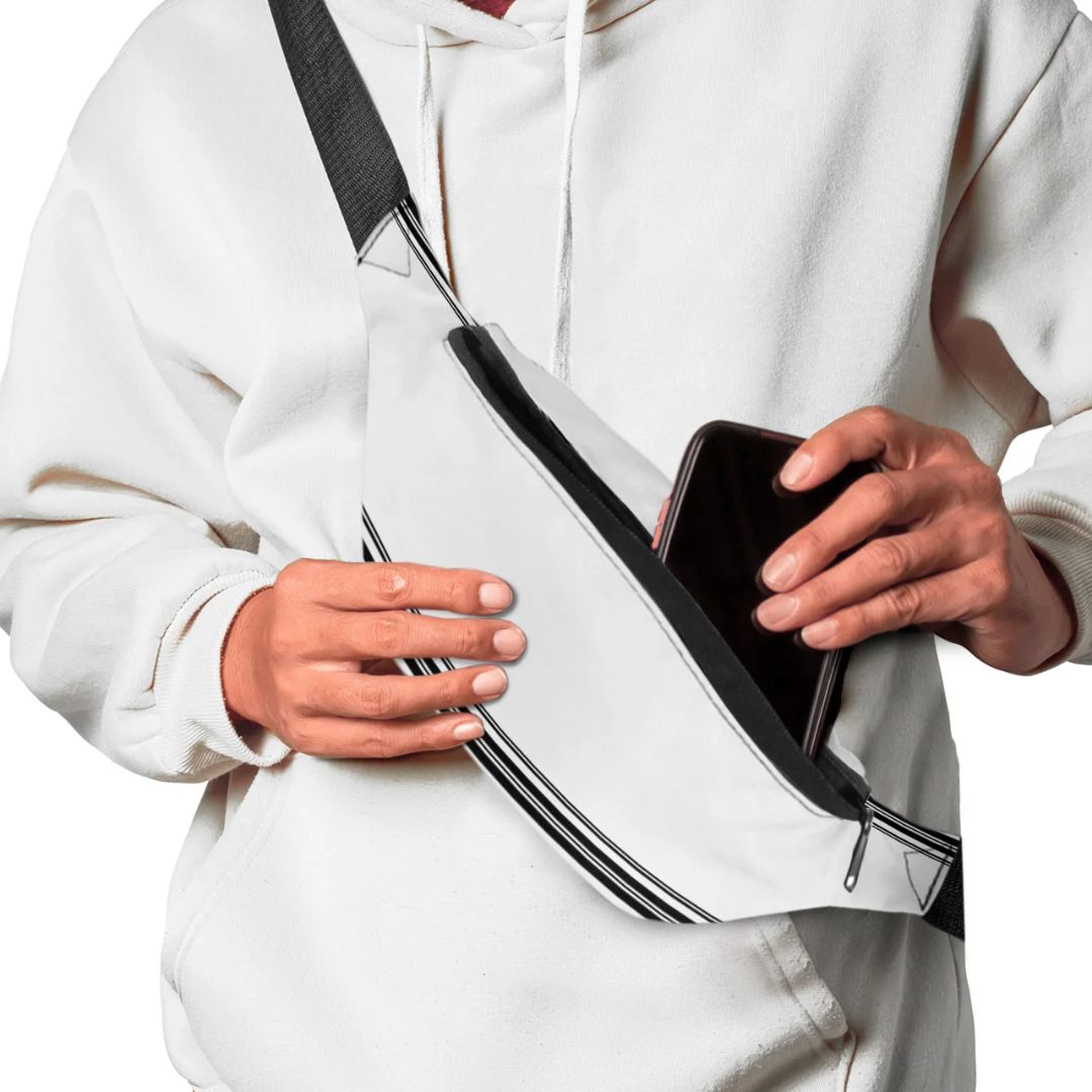 Sacoche blanche style banane moderne