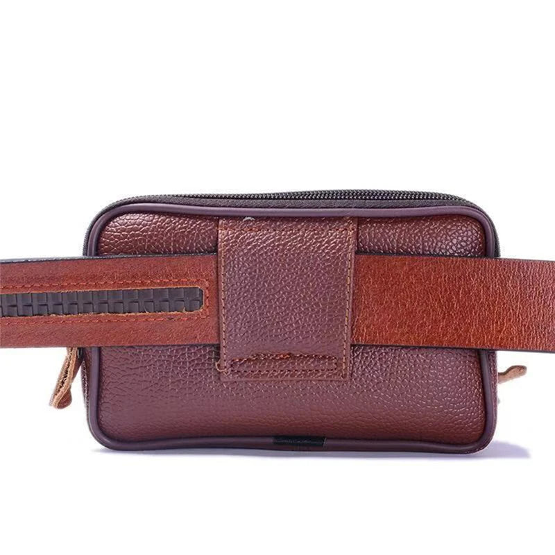 Sacoche ceinture homme marron et luxueuse