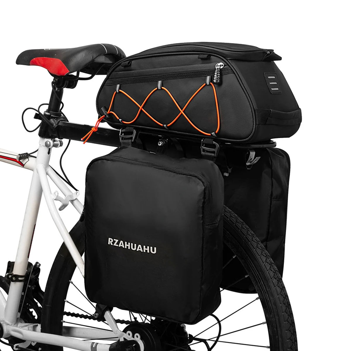 Sacoche vélo au design moderne sur fond blanc